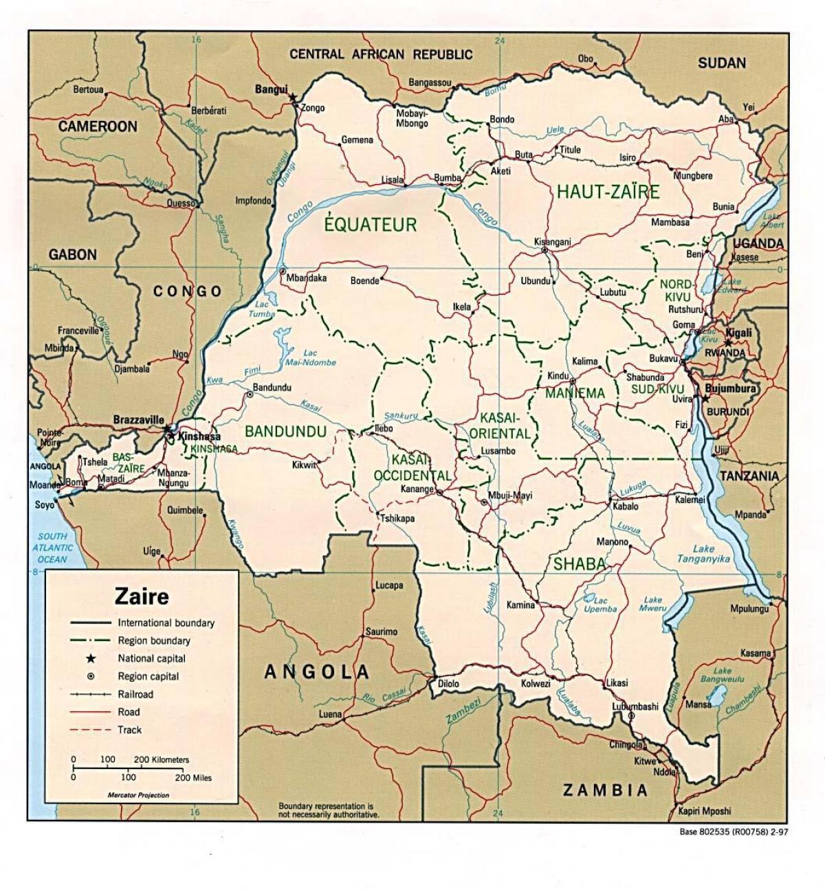זאיר אפריקה מפה